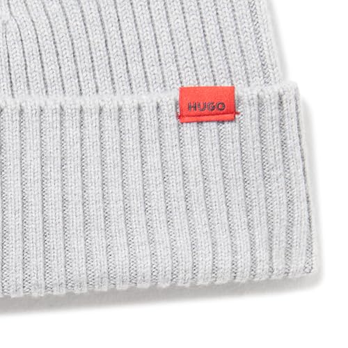 HUGO Men's Small Logo Ribbed Beanie