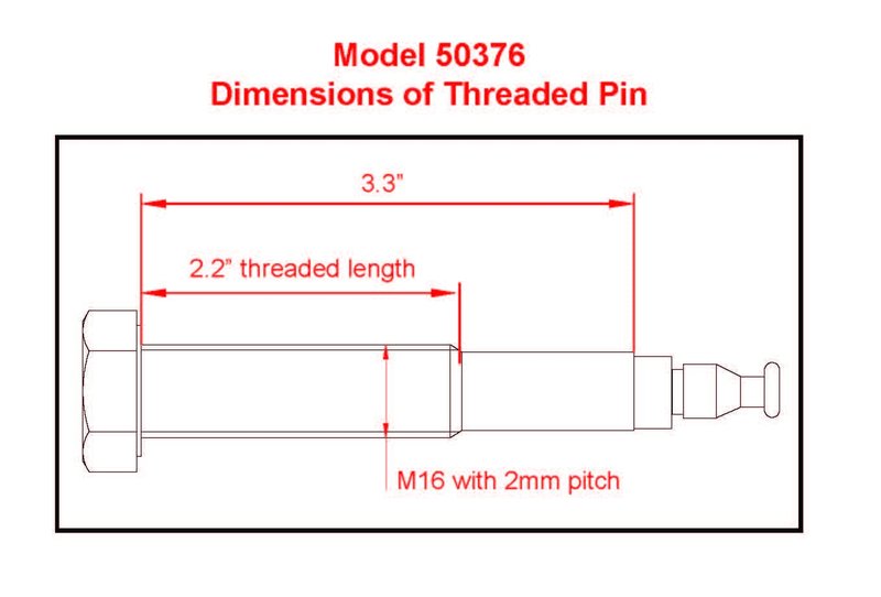 MaxxHaul 50376 Threaded Hitch Locking Pin for MaxxHaul Models 70210, 50250 & 50606 Bike Racks with Compatible Parts ONLY, M16 Threaded pin Works on The 2" receivers Less Than 3.3" Wide