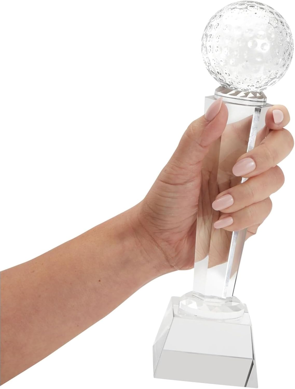 Juvale Crystal Glass Golf Trophy with Elegant Gift Box for Tournaments, Sports Competitions, Parties, Champion Award, Paperweight for Desktop and Table Decor (9 Inches Trophy Golf)