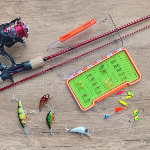 Aventik Waterproof Fly Box with Silicone Fly Hook Storage Case - 3xOrange