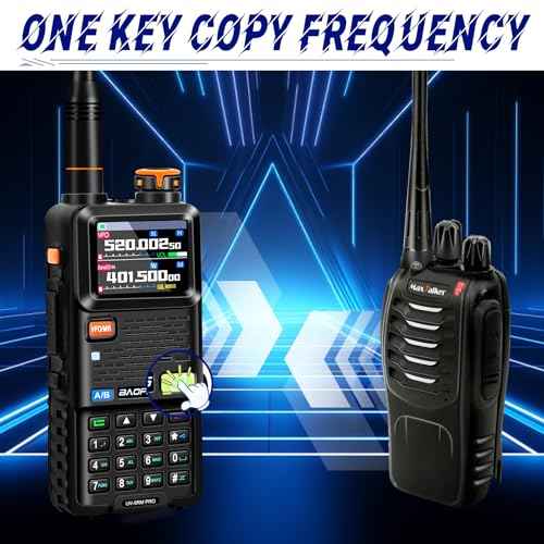BAOFENG 5RM PRO Ham Radio Handheld,10W UV-5RM PRO with GPS,Walkie Talkies Long Range with 2500mAh Battery,Programming Cable,Speaker Mic,771 Long Antenna,Type-C Charging,2Pack