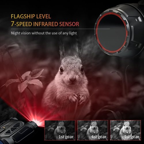 Night Vision Goggles- 4K Night Vision Binoculars for Adults with WiFi, 64GB TF Card in Night Vision,7X IR & 16X Zoom,Military Tactical Equipped with Altitude, Air Pressure and Compass Functions