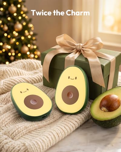 Rechargeable Hand Warmers 2 Pack - Avocado Smiling Face Magnetic Heat