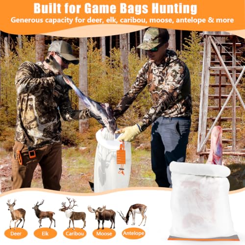 Extra Large 60x14 Inch Game Bags for Elk & Deer with Drawstring Closure - Reusable Hunting Meat Storage Set