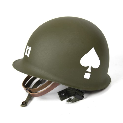 US WWII WW2 M1 Helmet with Captain Decal Steel Double Shells Green Reproduction