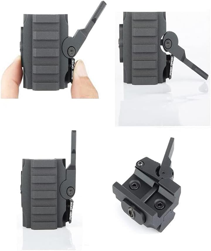 0.5/0.75/0.83 inch Single Picatinny Rail Riser Mount with QD Lever Lock Quick Release, 4 Slots Riser Mount for Red Dot Sight