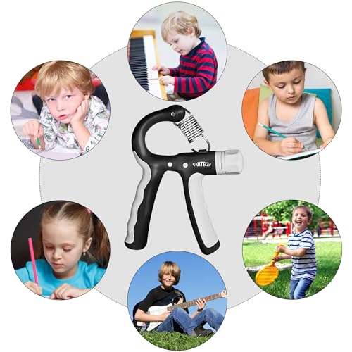 Kids Hand Grip Strengthener 2 Pack Adjustable Resistance Black & Purple
