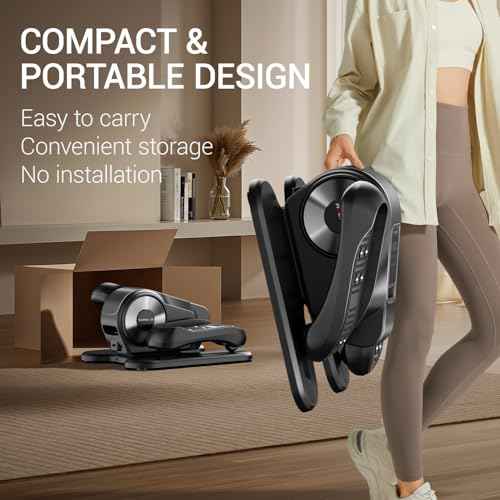 Under Desk Elliptical Machine, Electric Seated Pedal Exerciser, Mini Elliptical Leg Exerciser with Remoter, 12 Level Speeds, Forward & Reverse Direction, Manual & Auto Mode for Home Office
