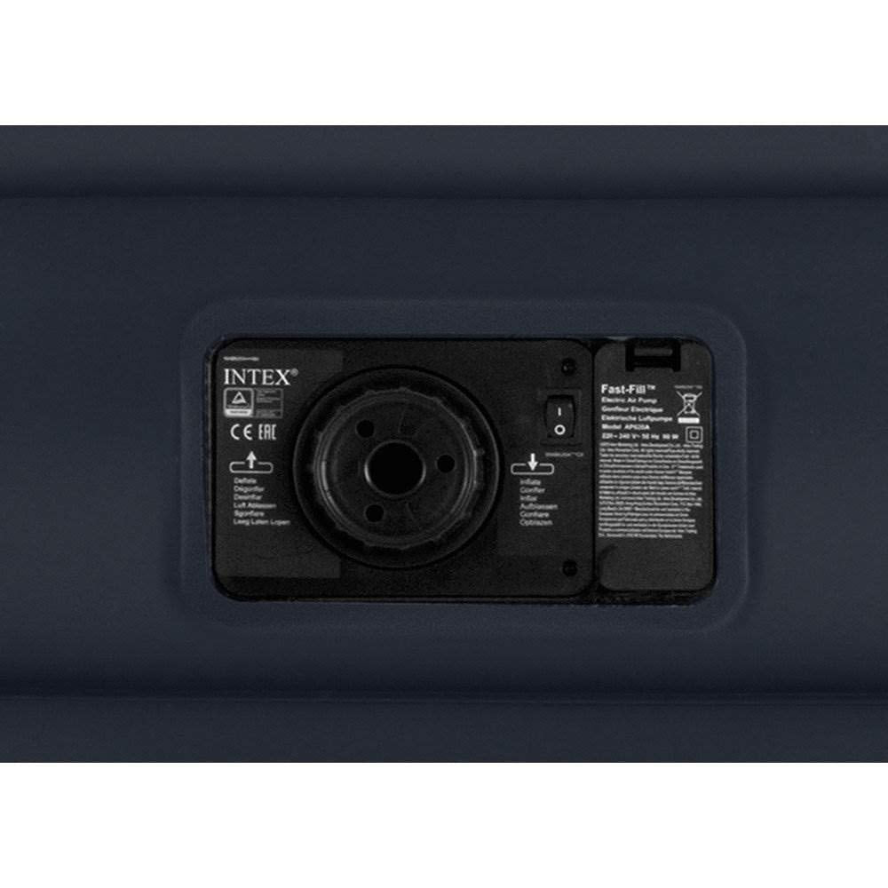 Intex 64135EP Dura-Beam Standard Series Deluxe Pillow Rest Raised Airbed with Internal Pump, Black, 16.5"/Queen