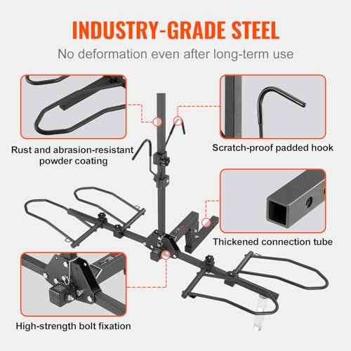 VEVOR Hitch Mount Bike Rack, 160 LBS Capacity Ebike Rack, 2-Bike Platform Style for 2-inch Receiver, Titling and Folding Bike Carrier with Tires up to 5" Wide, for Car, SUV, Truck, RV