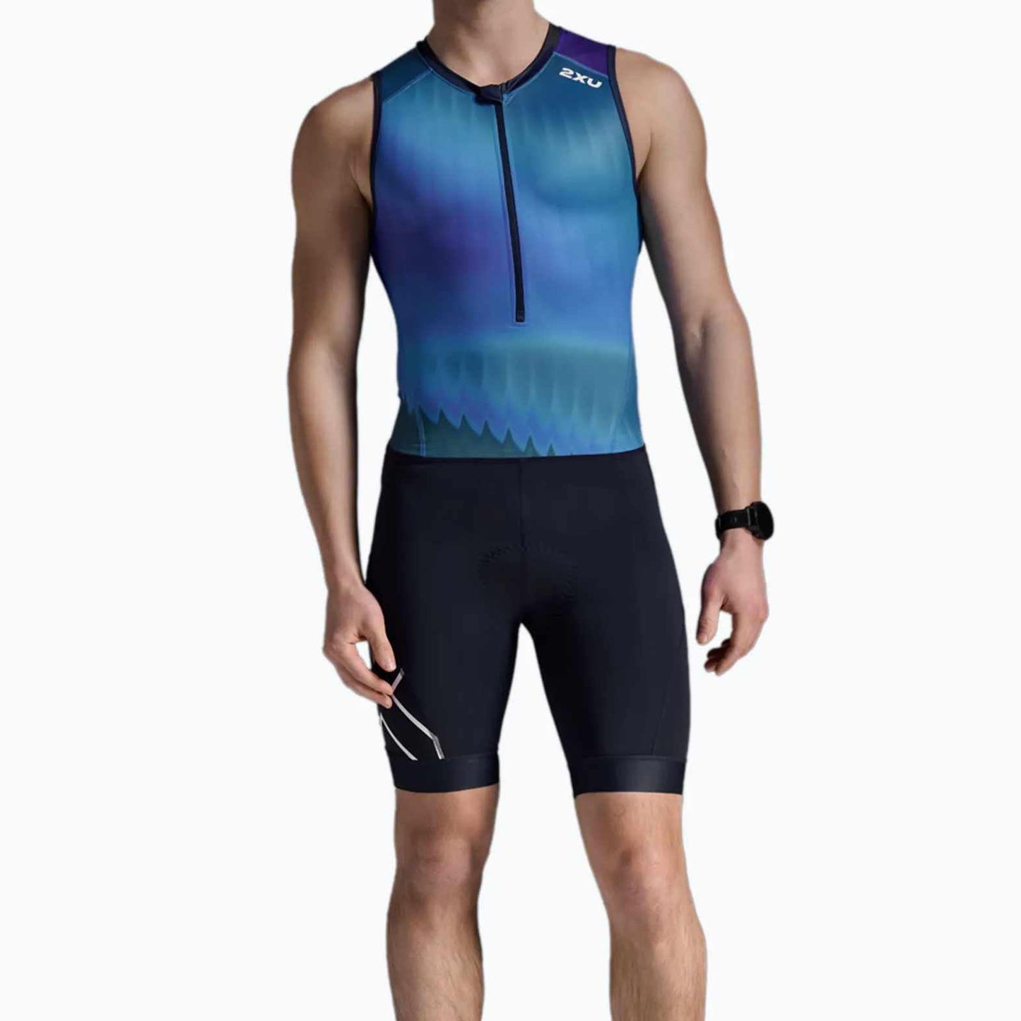 2XU Men's Core Tri Suit (US, Alpha, Small, Regular, Regular, Standard, Azure Blue/Midnight)