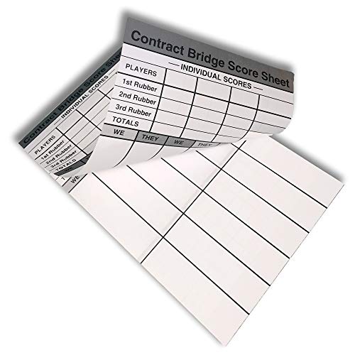 Bridge Score Pads with Scoring Rules - 360 Double-Sided Sheets, 4x7 Inches Set of 6