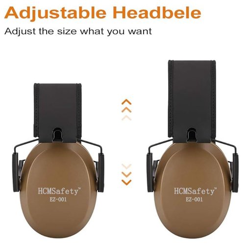 HCMSafety Professional Noise-Cancelling Earmuffs, 22dB Noise Reduction, Portable Foldable Design,Lighter Weight Noise Reduction Earmuffs,Easy to store and carry