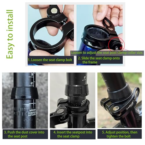Bike Seat Post Clamp Quick Release Aluminium Alloy 28.6mm 31.8mm 34.9mm - 31.8mm Variation