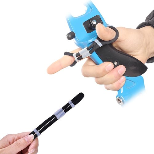 Archery Finger Sling Recurve Bow Fingerling, Adjustable Trainer Clicker Tabs Soft Elastic Cloth Extra Comfortable Padded Wear Resistant for Outdoor Recurve Bow Hunting Shooting Accessory(G-Schwarz)