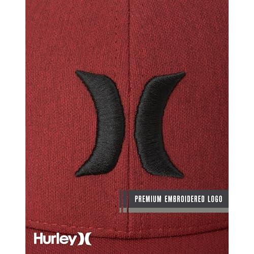 Hurley Mens Baseball Cap - Moisture Wicking Curved Brim Flexfit Fitted Hats for Men with H2O-Dri Sweatband (Sizes: S-XL)