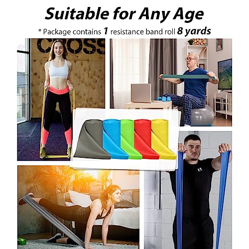 Green Medium Resistance Band Roll 8 Yards for Physical Therapy & Exercise