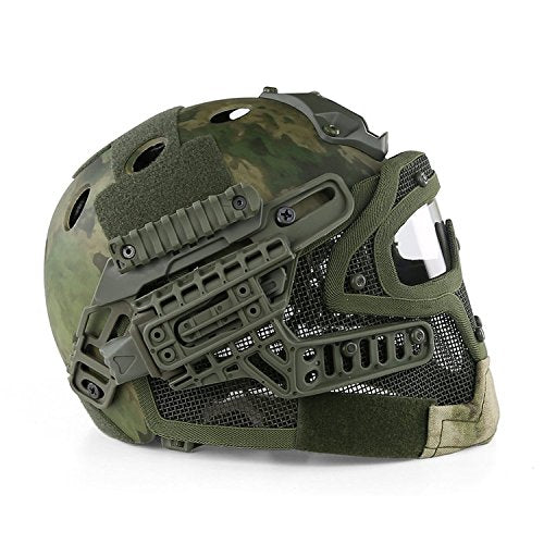 H World Shopping Tactical Protective Helmet Full Face Mask Googgles G4 System Airsoft Paintball ATFG