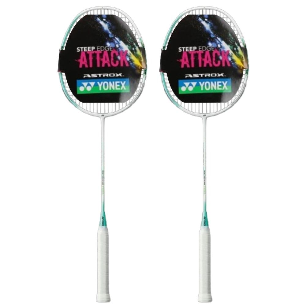 2X Yonex Astrox 01 Feel Pre Strung Badminton Racket (White/Mint) 4U5