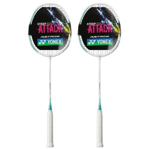 2X Yonex Astrox 01 Feel Pre Strung Badminton Racket (White/Mint) 4U5