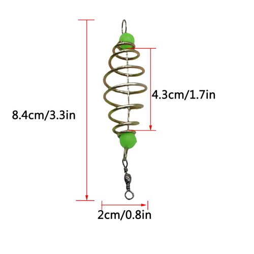 Yinprwi 25PCS Fishing Feeder Bait Cage Basket Feeder Basket Bait Thrower,Olive Shape Spring Fishing Bait Cage Holder Fishing Accessories Lure Feeder Carp Lure Fish with Pendant Bead