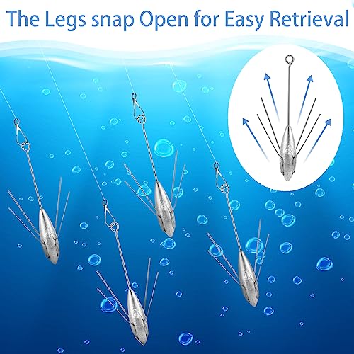8 oz Surf Fishing Sinker Sinkers - 5 Pcs Durable Stainless Steel Weights