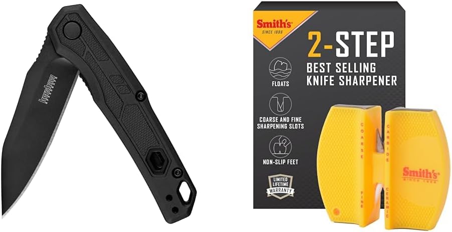 Kershaw Appa Folding Tactical Pocket Knife, SpeedSafe Opening, 2.75 inch Black Blade and Handle, Small, Lightweight Every Day Carry