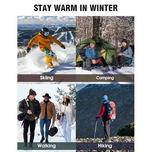 Yeblues 5 Pairs Thick Wool Socks Mens, Warm Winter Fuzzy Socks,Soft Hiking Socks Men Moisture Wicking Boot