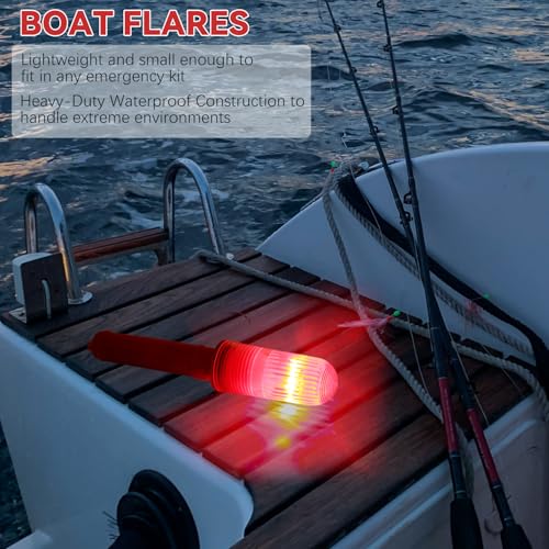 2PCS Boat Flares,Boat Flares Coast Guard Approved Marine,for Fishing Boats, Life Rafts & Emergency Signaling