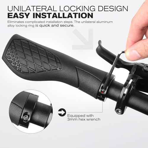 GXCROR Bike Grips,Ergonomic Bicycle Handlebars Grips Shock Absorbing Dual-Density Silicone,Universal 22.2mm Fit with 3D Non-Slip Pattern,Scooter Grips