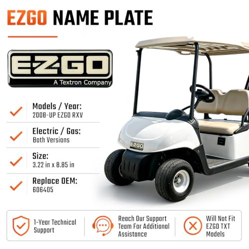EZGO Front Name Plate Emblem for 2008-Up RXV Golf Cart - OEM#606405