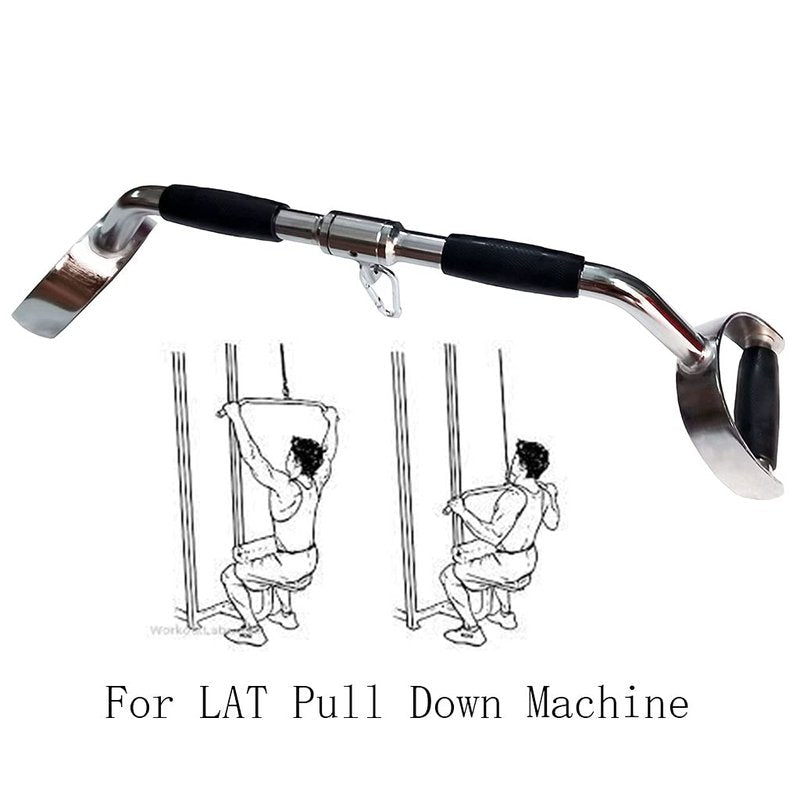 Rivotrance Strength-Enhancing Wide Grip LAT Pull Down Bar, Curl Pulldown Attachment - Gym Equipment with Rubber Handles for Comfortable Strength Workouts, Ideal Lat Bar Cable Machine Attachment (Wide Grip Mutil)