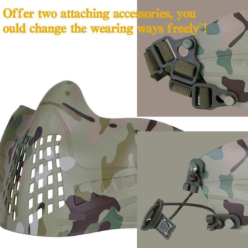 Jungle Leopard Tactics Mask Airsoft Fast Helmet Half Face Airsoft Paintball Mask Shooting Protector(OD)