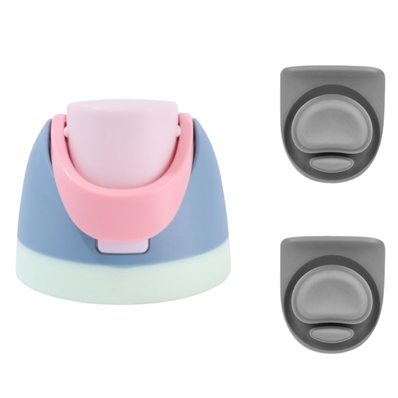Replacement Lid Compatible with Owala Freesip 16oz 24oz 32oz 40oz, One Button Water Bottle Top Lid Replacement Accessory,with 2Pcs Cap Seal Stopper (Light Pink with grey)