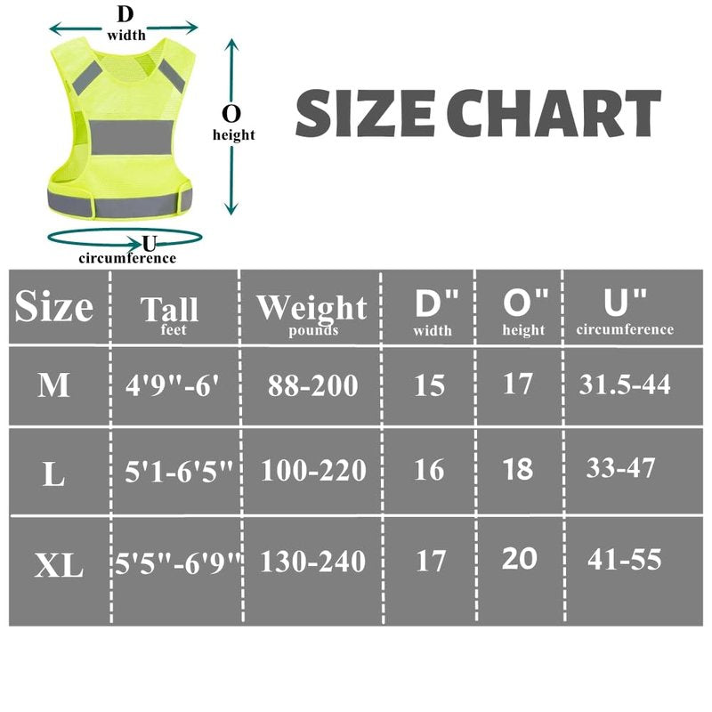 IDOU Reflective Vest Safety Running Gear - High Visibility Vest with Pocket for Running, Biking, Walking, Women & Men/D/M1