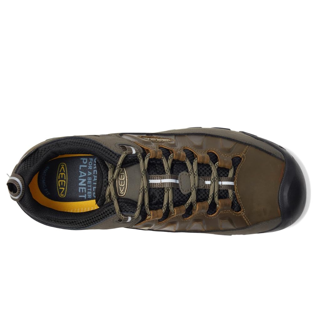 KEEN Men's Targhee 3 Low Height Waterproof Hiking Shoes, Bungee Cord/Black, 12 Wide
