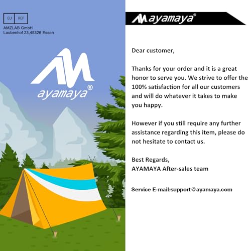 AYAMAYA Camping Tarp with Poles Heavy Duty, 10 x 15 FT Extra Large Waterproof Tarp Tent Awning, Hammock Rain Fly Sun Shelter for Camping, Beach, Picnic, Outdoor Activities