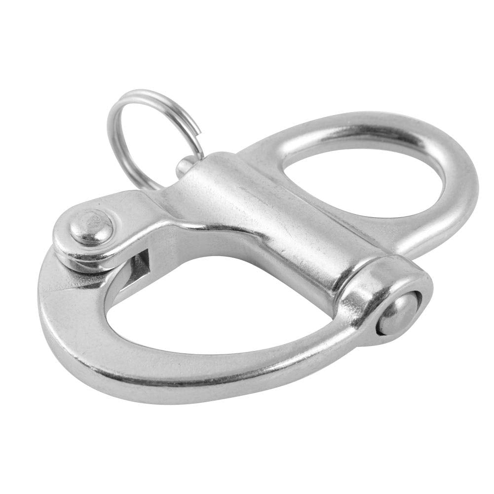 10x35mm Stainless Steel Fixed Snap Shackle, Quick Release with Round for Marine, Boat