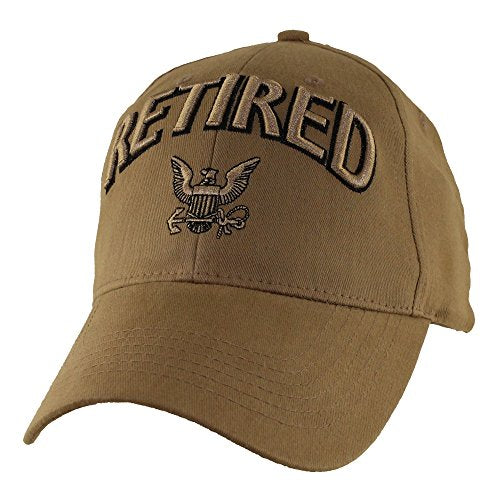 US Navy Retired Baseball Cap - USN Coyote Brown Military Hat