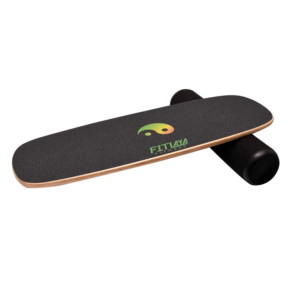 Fitlaya Fitness Balance Board Trainer Wooden Training Equipment for Fitness Workout, Hockey, Skateboarding, Surfing and Snowboarding (YING YANG)