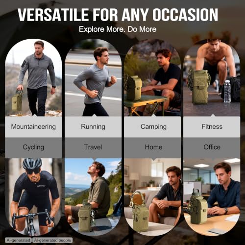 OneTigris Tactical Molle Water Bottle Holder 16-32 oz - Brown