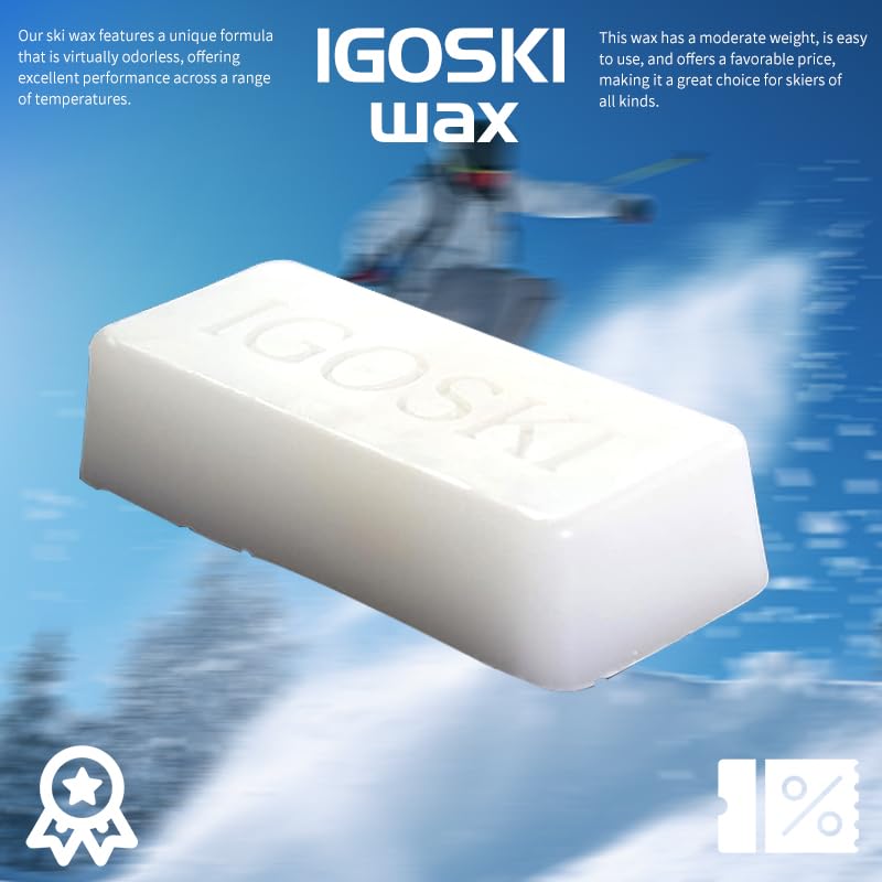 IGOSKI Ski Wax for Snowboard 180g – Universal Glide Wax for Optimal Performance in Any Condition(White Color)