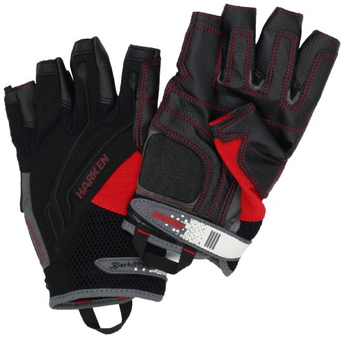 Men's Sailing Protective Gloves Large Black 3/4 Finger Reflex Gloves