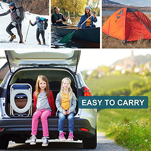 Portable Camping Toilet Seat 16-Inch Stainless Steel Foldable Travel Toilet for Adults