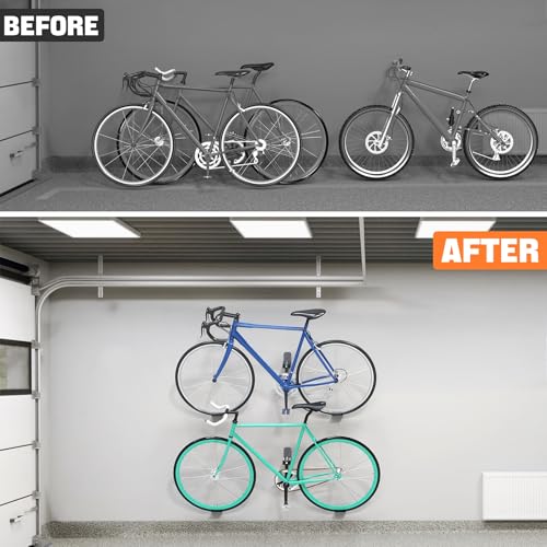 2 Pack Wall-Mounted Bike Pedal Hangers Garage Bike Storage Rack