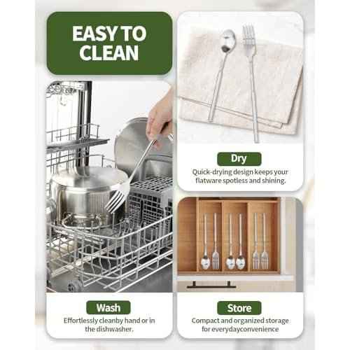 2 PCS Extendable Fork Spoon Set, Telescopic Stainless Steel Fork Spoon, Extendable 25.3 In, BBQ Dinner Fruit Dessert, Camping Flatware