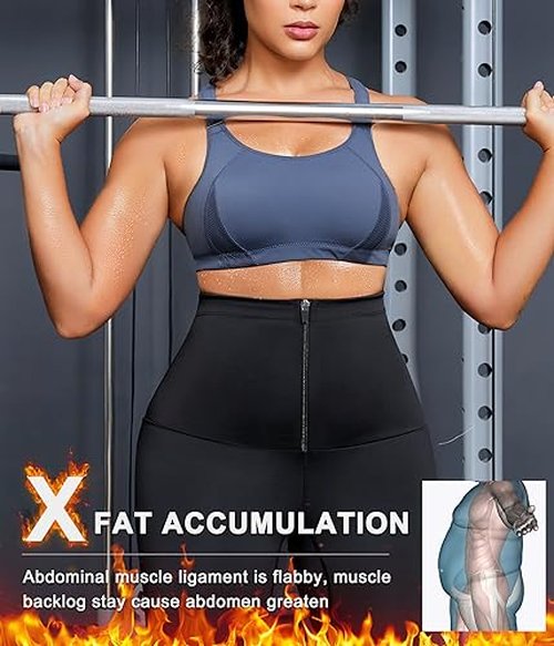 SCARBORO Sweat Sauna Suit for Women Waist Trainer Legging Workout Compression Pants Slimming Weight Belly Fat Shaper