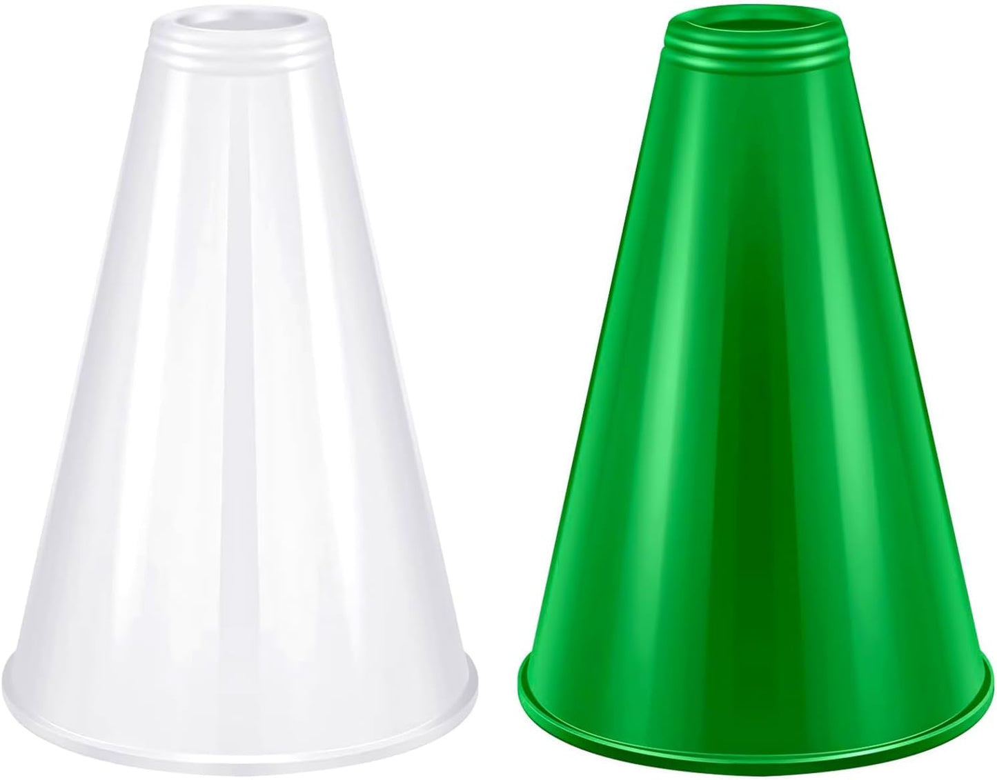 2 Pcs White Plastic Cheer Megaphone for DIY Party Accessory for School Outdoor Activities Party Favors Sports Match Game (White)