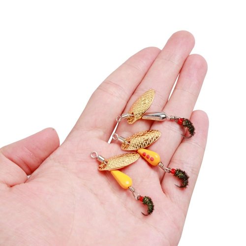 Trout Spinners, Fly Trout Fishing Lures for Bass Salmon Pike, Fishing Spinner Kit Smallmouth Bass Lures with Brass Spinner for Lake River Fishing (Style A-0.1oz/5PCS)