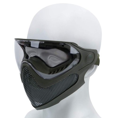 ATAIRSOFT 2 Modes Airsoft Mask Full Face Tactical Safety Protective Mask Anti-Fog Goggles Set with 3 Interchangable Lens (OD Green)